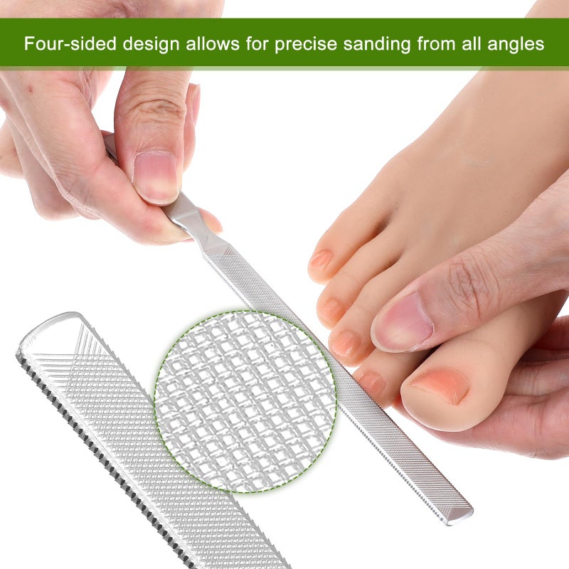 Alrhso 2Pcs Thick Toenail File for Men Stainless Steel Naill Files Toe File for Thick Nails Heavy Duty Toe Nails Filer Metal Toenail Files for Men Women, Manicure Pedicure Tool, 7” Long - Image 3